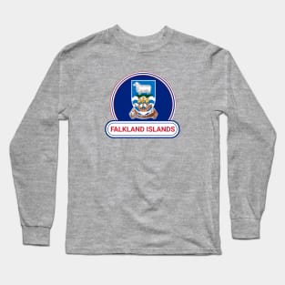 Falkland Islands Country Badge - Falkland Islands Flag Long Sleeve T-Shirt